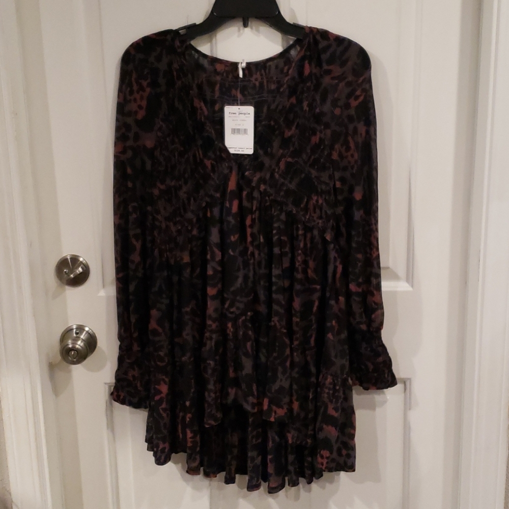 Free People Dark Romance Tunic Top